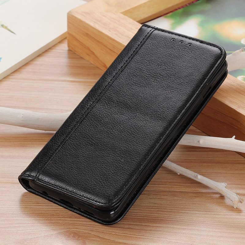 Folio Cover Moto E40 / E30 / E20 Custodia in pelle Eleganza Split Litchi Leather