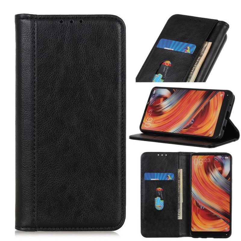 Folio Cover Moto E40 / E30 / E20 Custodia in pelle Eleganza Split Litchi Leather