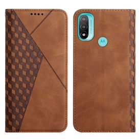 Folio Cover Moto E40 / E30 / E20 Custodia in pelle Geo Effetto Pelle