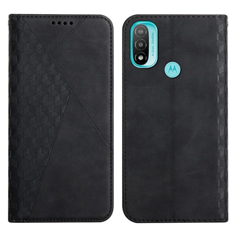 Folio Cover Moto E40 / E30 / E20 Custodia in pelle Geo Effetto Pelle