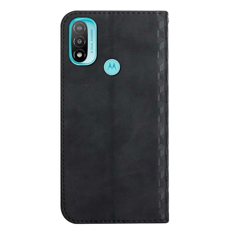 Folio Cover Moto E40 / E30 / E20 Custodia in pelle Geo Effetto Pelle