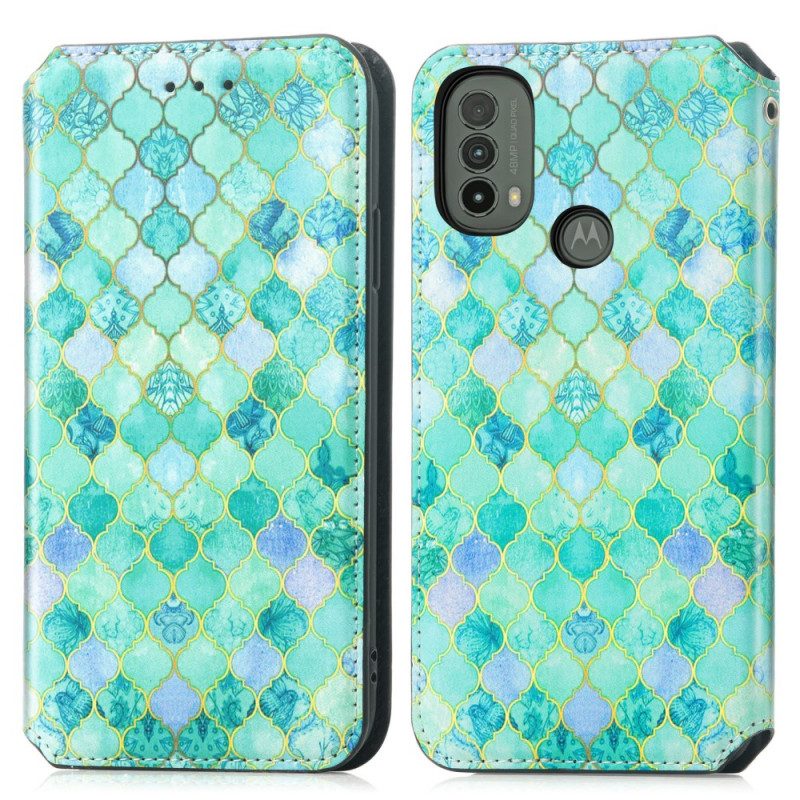 Folio Cover Moto E40 / E30 / E20 Custodia in pelle Rfid Artistico