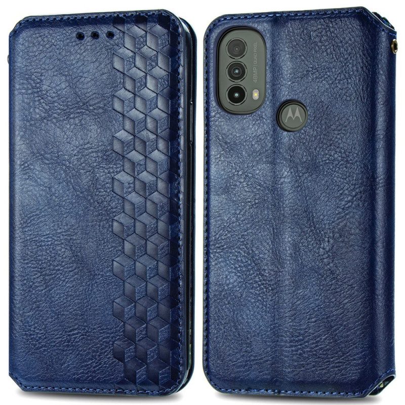 Folio Cover Moto E40 / E30 / E20 Custodia in pelle Texture Diamante Effetto Pelle