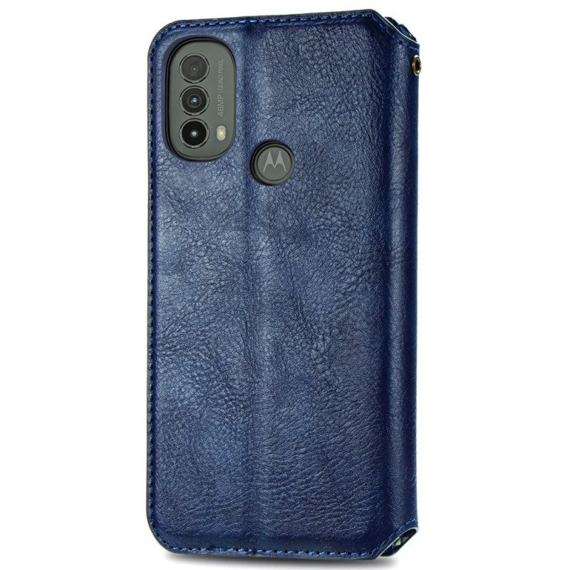 Folio Cover Moto E40 / E30 / E20 Custodia in pelle Texture Diamante Effetto Pelle