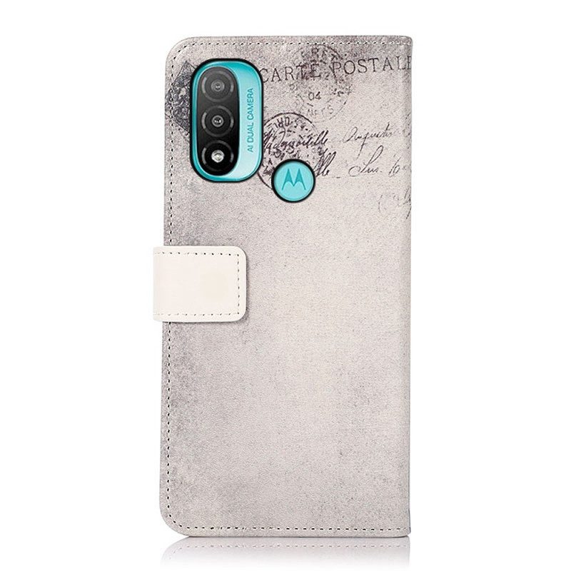 Folio Cover Moto E40 / E30 / E20 Gatto Viaggiatore