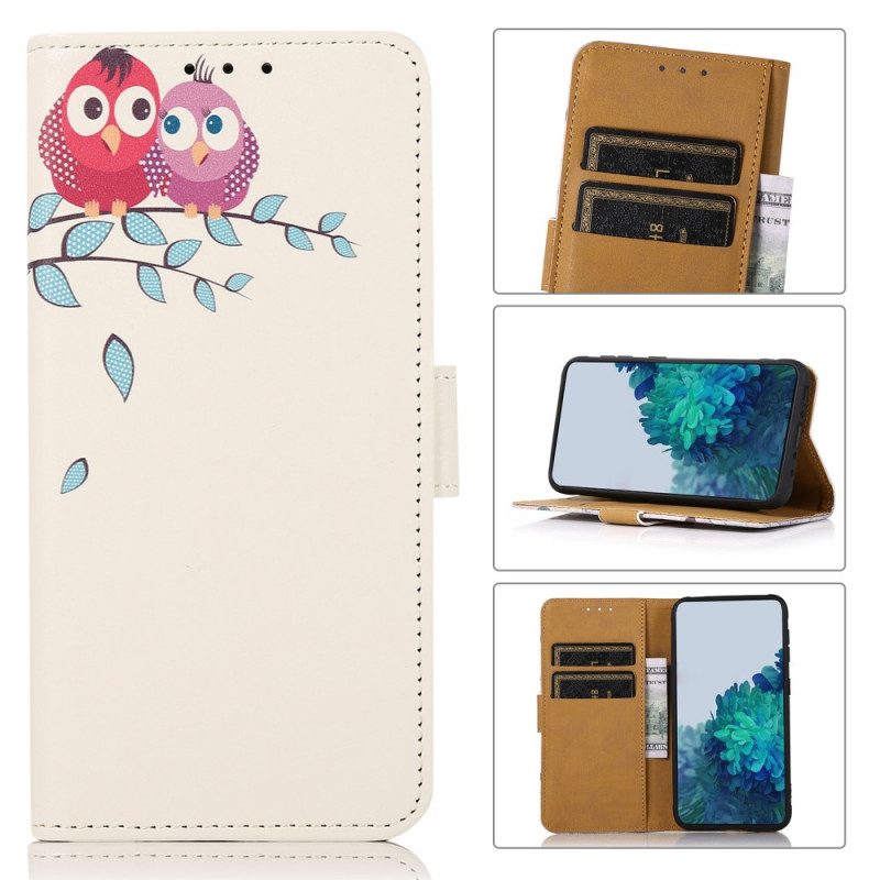 Folio Cover Moto E40 / E30 / E20 Paio Di Gufi Sull'albero