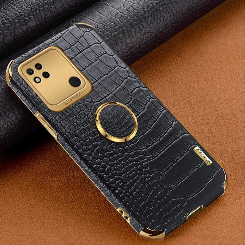 Cover Xiaomi Redmi 10A Effetto Coccodrillo Con Anello