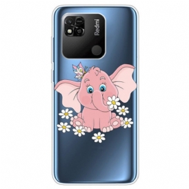 Cover Xiaomi Redmi 10A Elefante Rosa Senza Cuciture