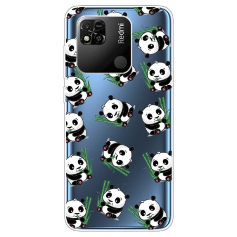 Cover Xiaomi Redmi 10A Piccoli Panda Trasparenti