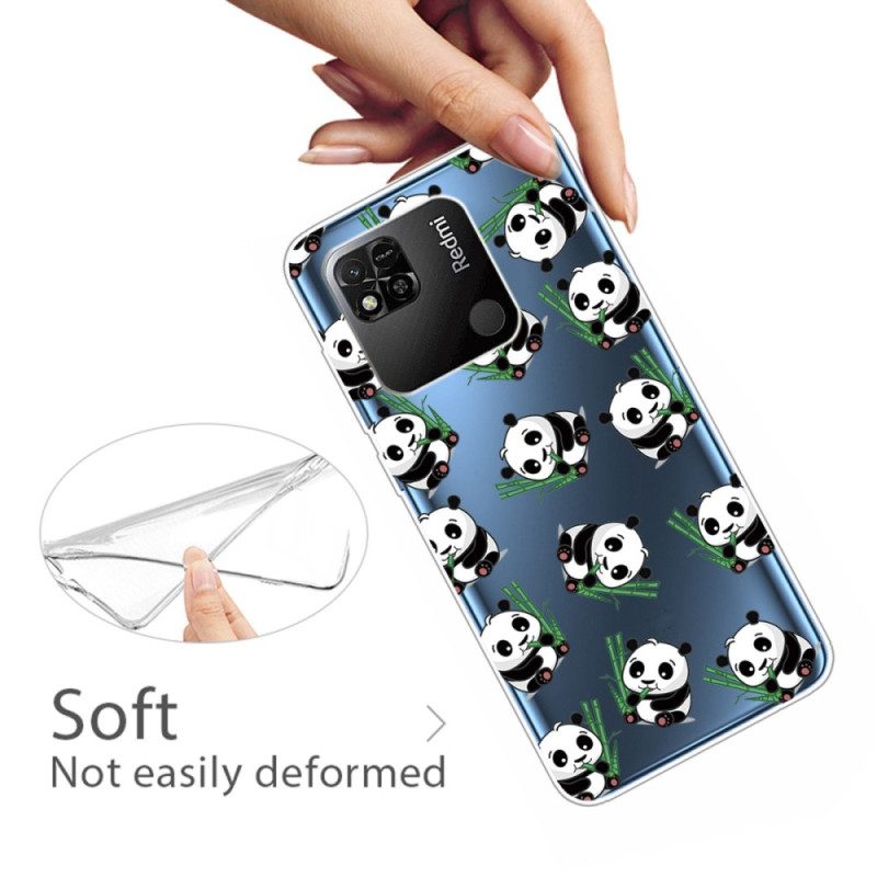 Cover Xiaomi Redmi 10A Piccoli Panda Trasparenti