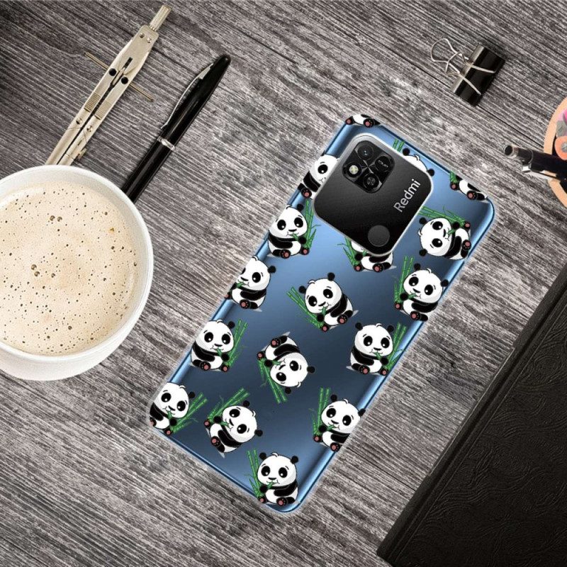 Cover Xiaomi Redmi 10A Piccoli Panda Trasparenti