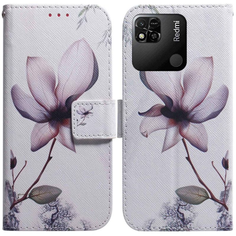 Custodia A Portafoglio Xiaomi Redmi 10A Fiore Rosa