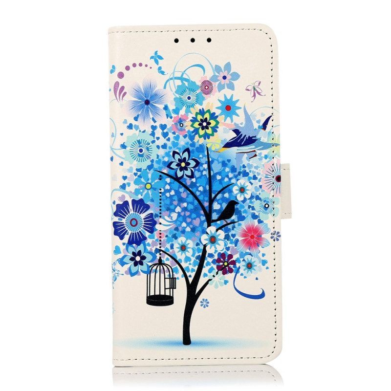 Custodia in pelle Xiaomi Redmi 10A Albero In Fiore