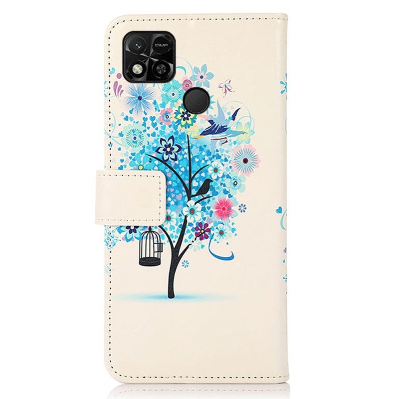 Custodia in pelle Xiaomi Redmi 10A Albero In Fiore