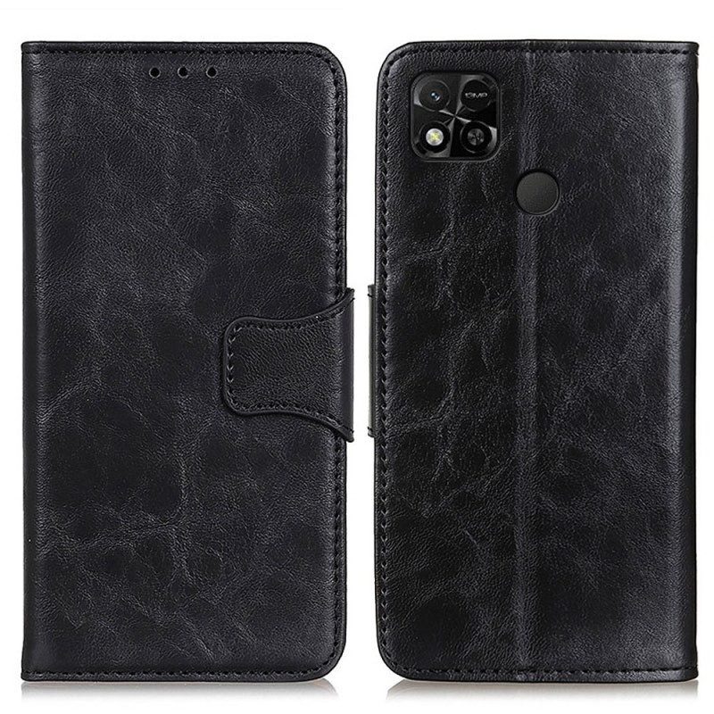 Custodia in pelle Xiaomi Redmi 10A Chiusura Reversibile In Pelle Crosta