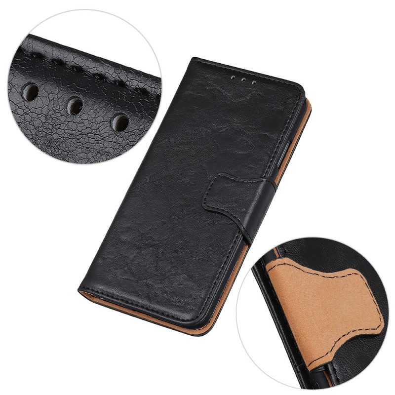 Custodia in pelle Xiaomi Redmi 10A Chiusura Reversibile In Pelle Crosta