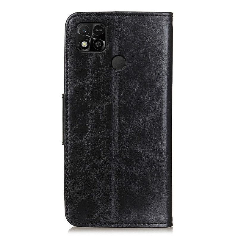 Custodia in pelle Xiaomi Redmi 10A Chiusura Reversibile In Pelle Crosta