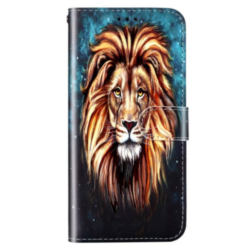 Custodia in pelle Xiaomi Redmi 10A Cordino Leone