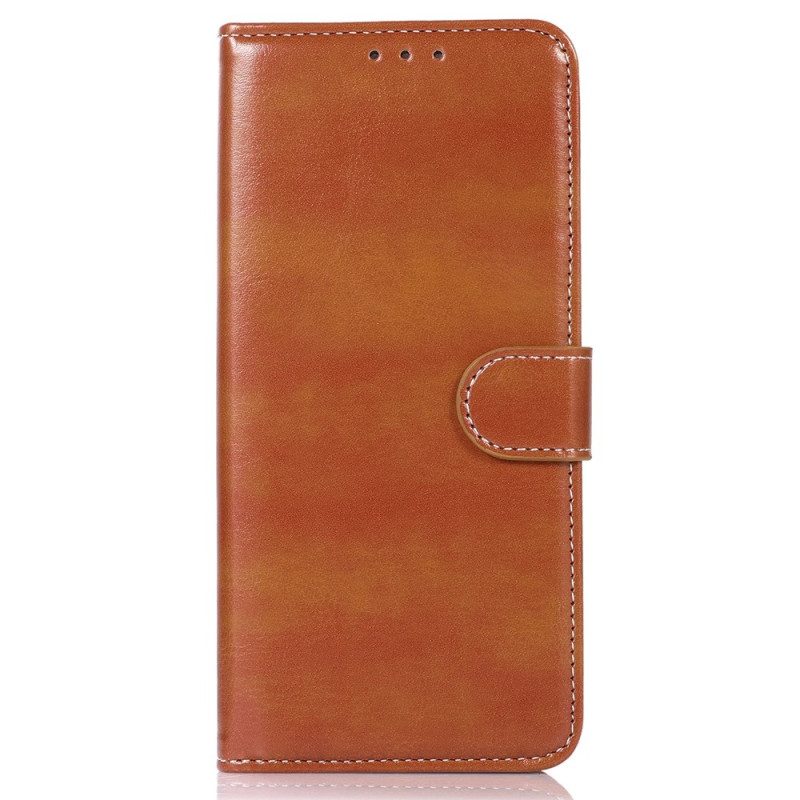 Custodia in pelle Xiaomi Redmi 10A Effetto Pelle Couture