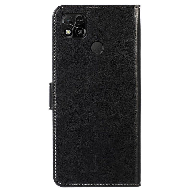 Custodia in pelle Xiaomi Redmi 10A Effetto Pelle Couture