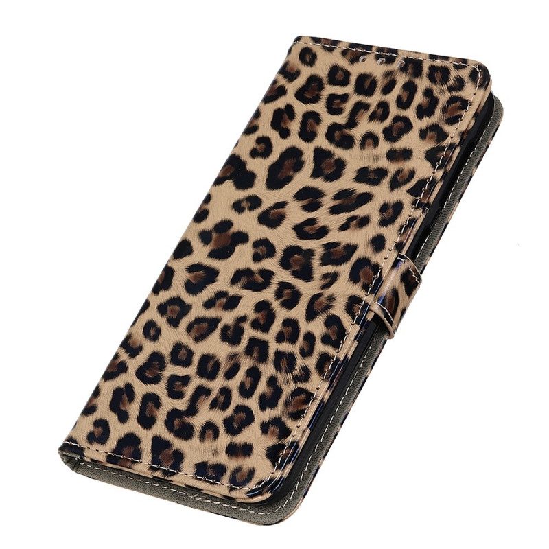 Custodia in pelle Xiaomi Redmi 10A Effetto Pelle Di Leopardo