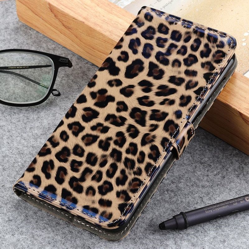 Custodia in pelle Xiaomi Redmi 10A Effetto Pelle Di Leopardo