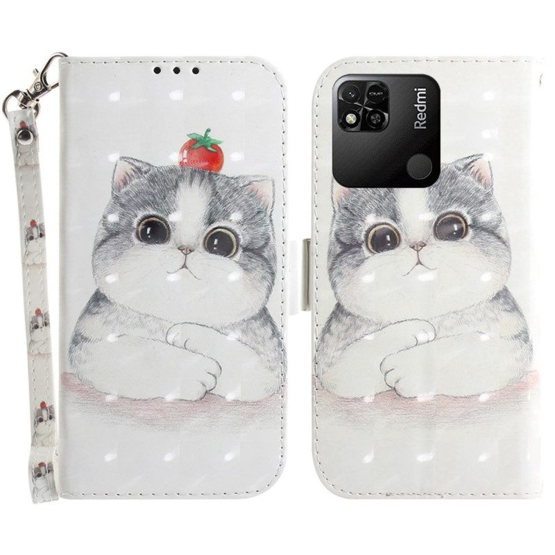 Custodia in pelle Xiaomi Redmi 10A Gatto Grafico Perizoma