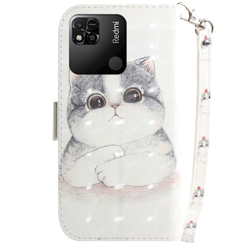 Custodia in pelle Xiaomi Redmi 10A Gatto Grafico Perizoma