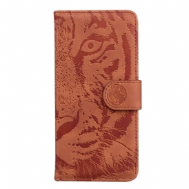 Custodia in pelle Xiaomi Redmi 10A Impronta Di Tigre