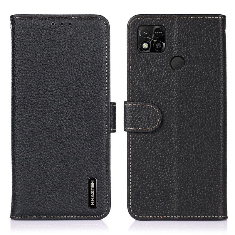 Custodia in pelle Xiaomi Redmi 10A Khazneh Pelle Di Litchi