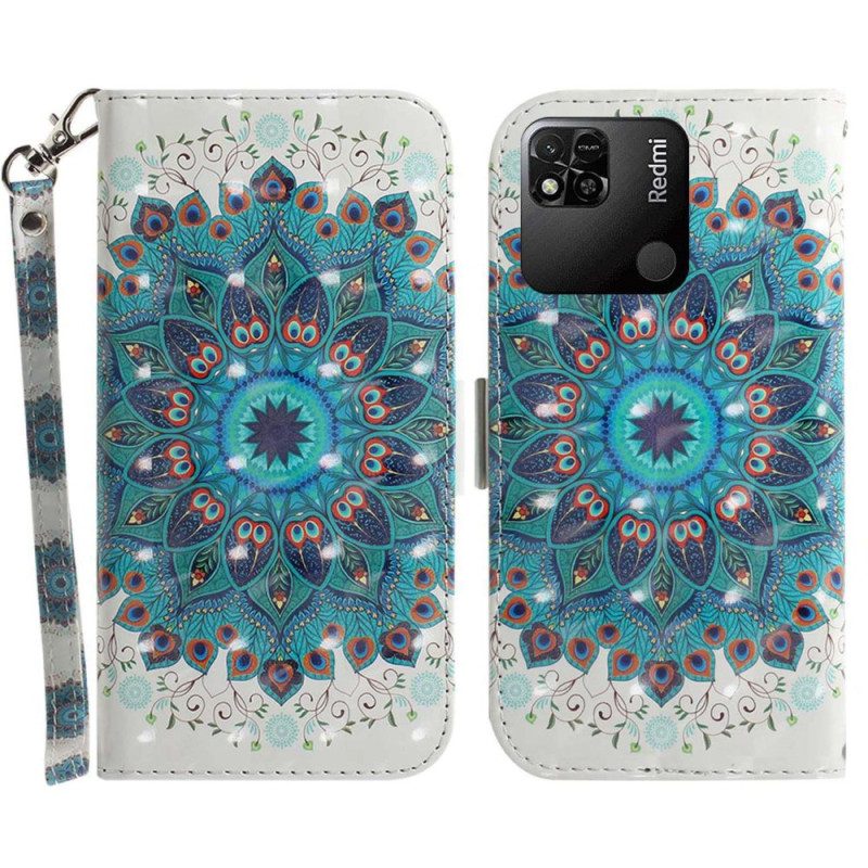 Custodia in pelle Xiaomi Redmi 10A Mandala Strappy