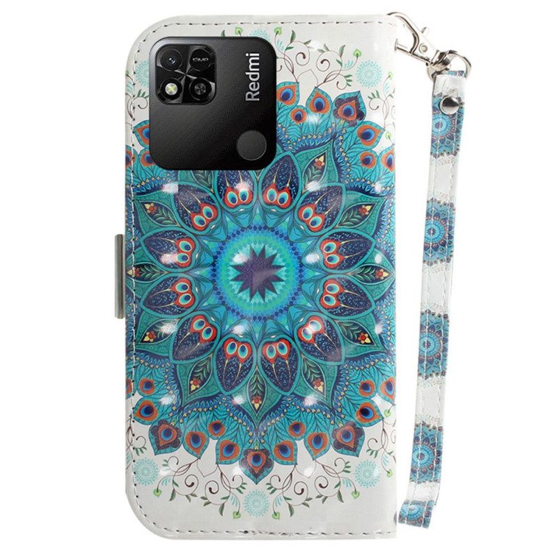 Custodia in pelle Xiaomi Redmi 10A Mandala Strappy