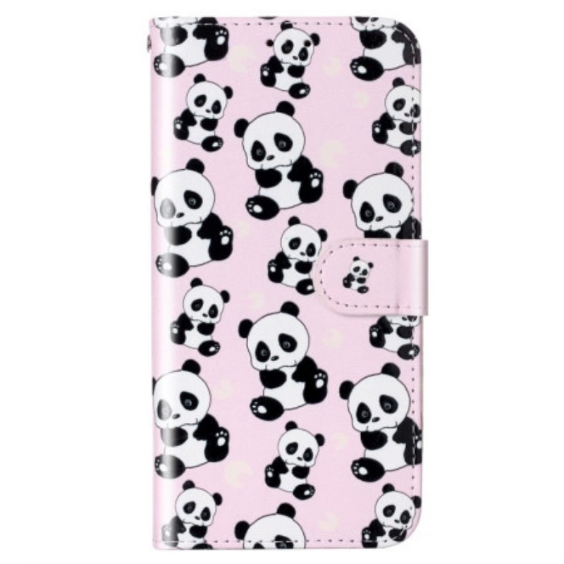 Custodia in pelle Xiaomi Redmi 10A Panda Strappy