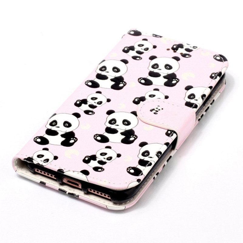 Custodia in pelle Xiaomi Redmi 10A Panda Strappy