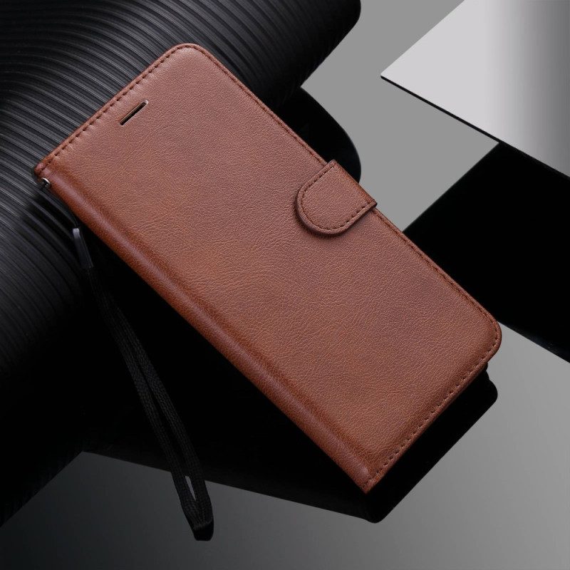 Custodia in pelle Xiaomi Redmi 10A Semplice Con Cinturino