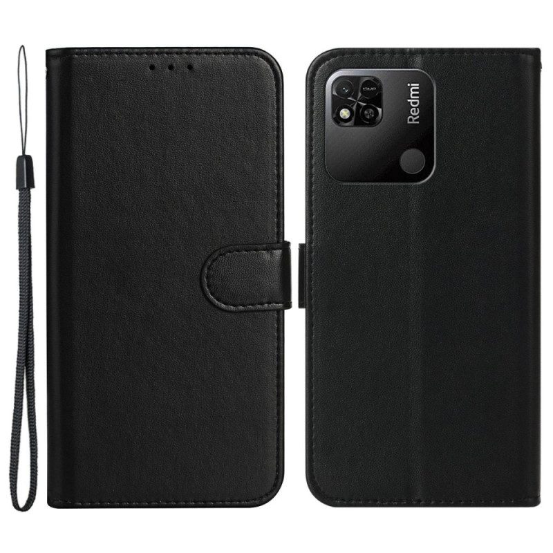 Custodia in pelle Xiaomi Redmi 10A Stile Aziendale Strappy