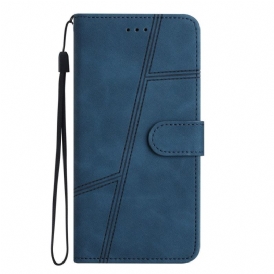 Custodia in pelle Xiaomi Redmi 10A Strappy Stile Geometrico In Pelle