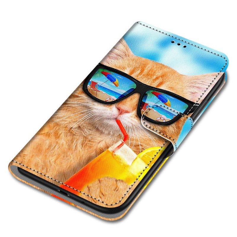 Folio Cover Xiaomi Redmi 10A Albero Gatto Relax