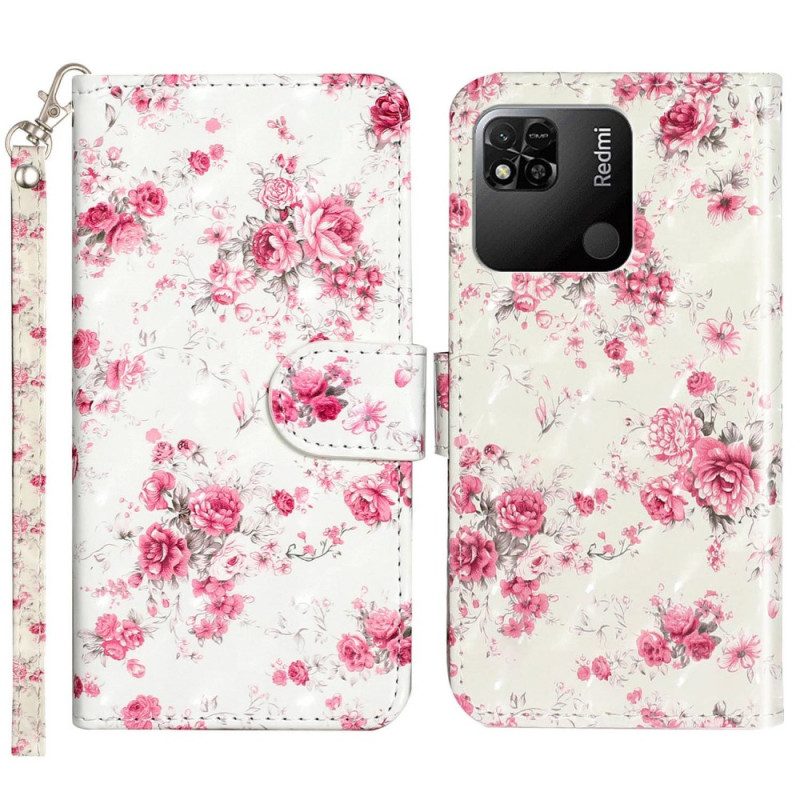 Folio Cover Xiaomi Redmi 10A Cinturino Liberty Fiori