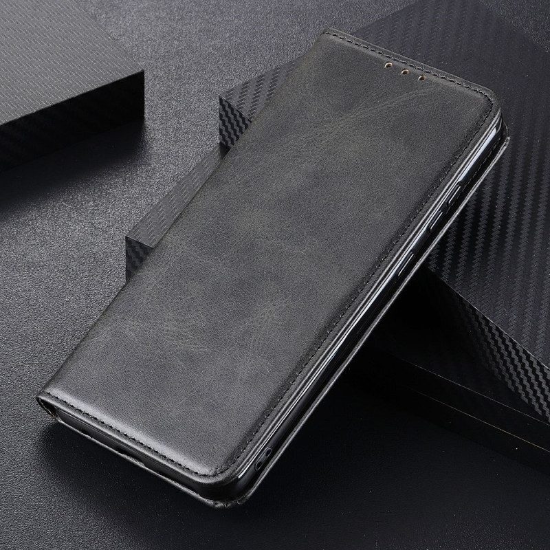 Folio Cover Xiaomi Redmi 10A Custodia in pelle Pelle Crosta Eleganza