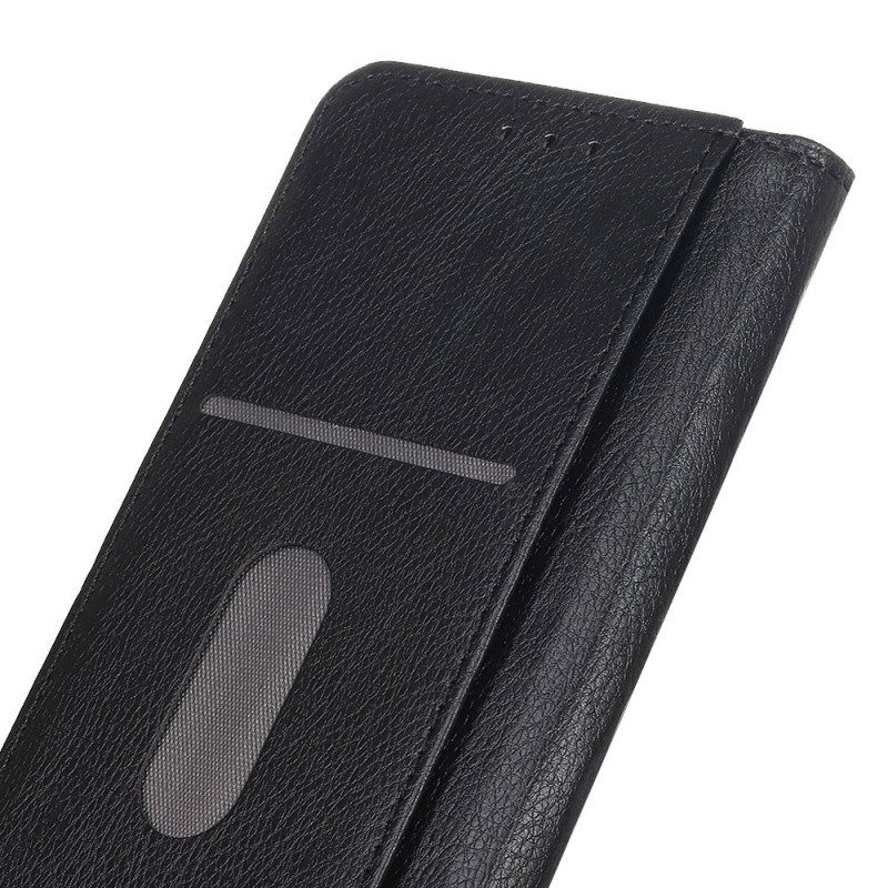 Folio Cover Xiaomi Redmi 10A Custodia in pelle Trama Di Cuoio Spaccato Di Litchi