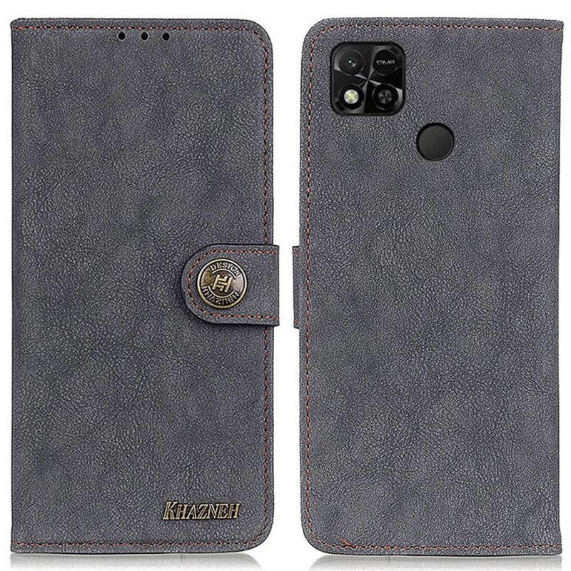 Folio Cover Xiaomi Redmi 10A Khazneh Crosta Di Cuoio