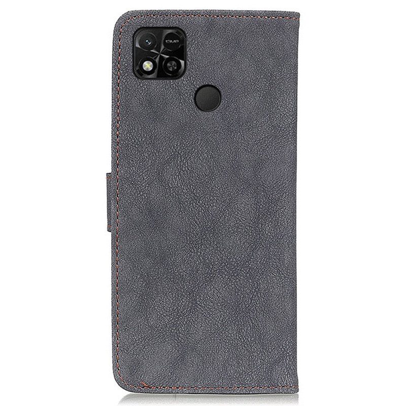 Folio Cover Xiaomi Redmi 10A Khazneh Crosta Di Cuoio