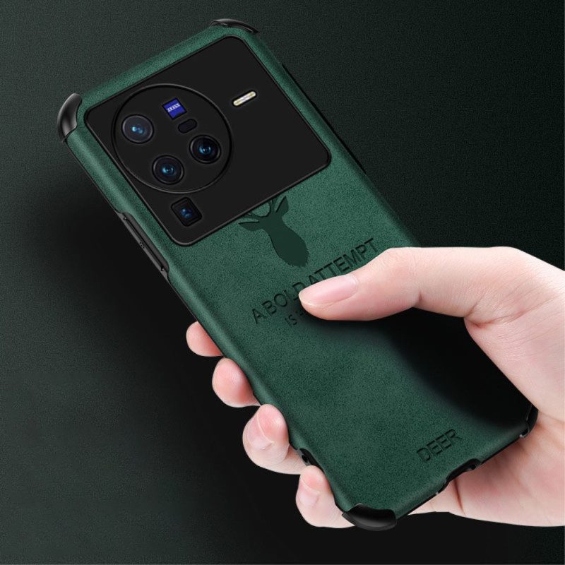 Cover Vivo X80 Pro Cervo In Ecopelle