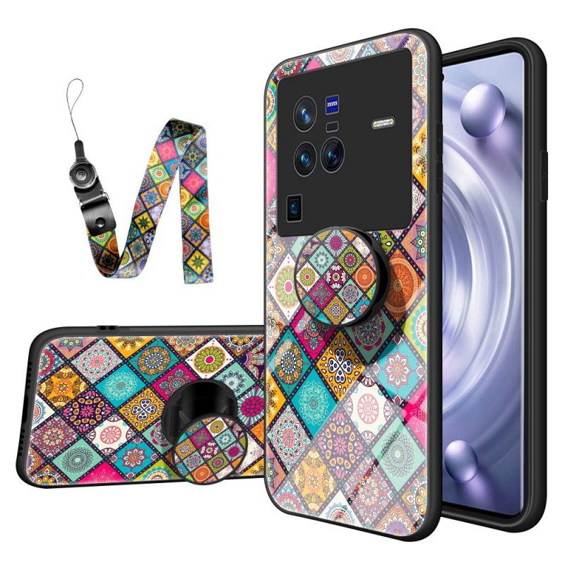 Cover Vivo X80 Pro Supporto Magnetico Patchwork