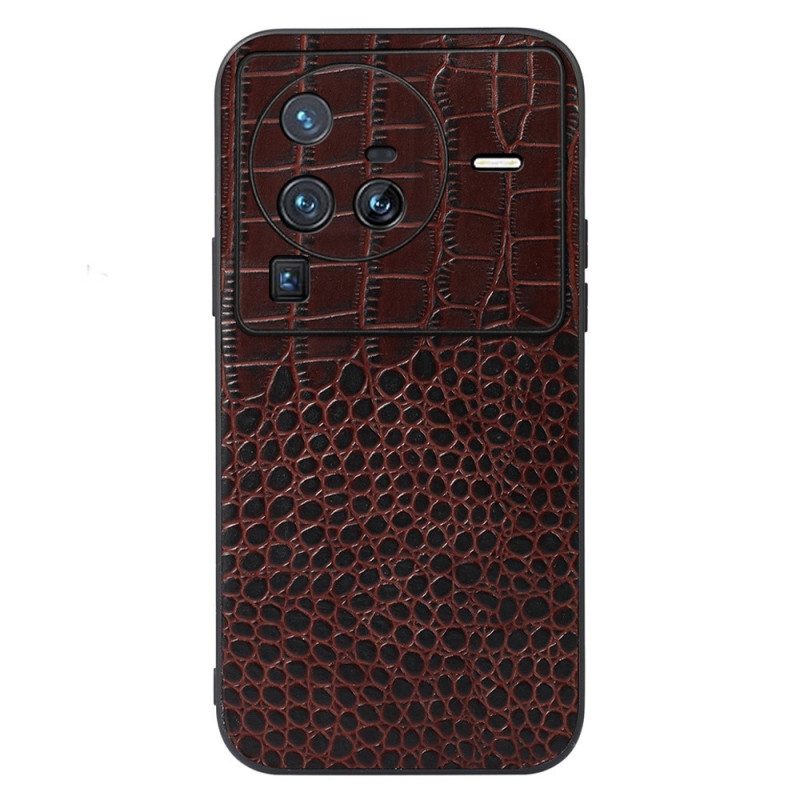 Cover Vivo X80 Pro Vera Pelle Di Coccodrillo