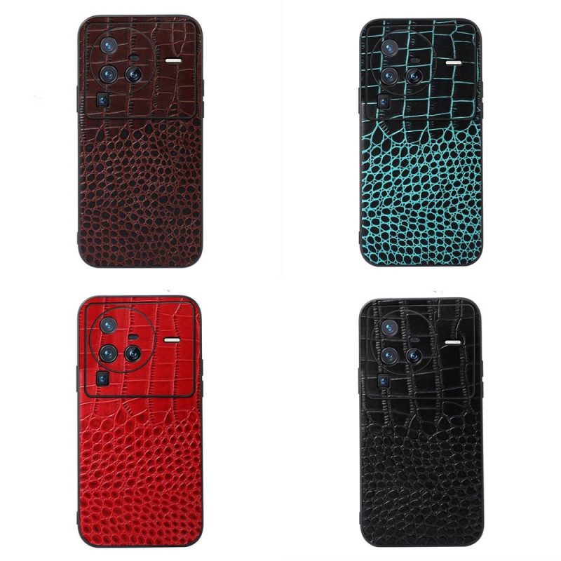 Cover Vivo X80 Pro Vera Pelle Di Coccodrillo