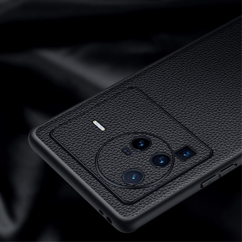 Cover Vivo X80 Pro Vera Pelle Di Litchi