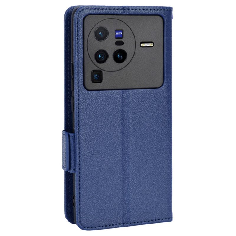 Custodia in pelle Vivo X80 Pro Folio Cover Flap Doppio Nuovi Colori