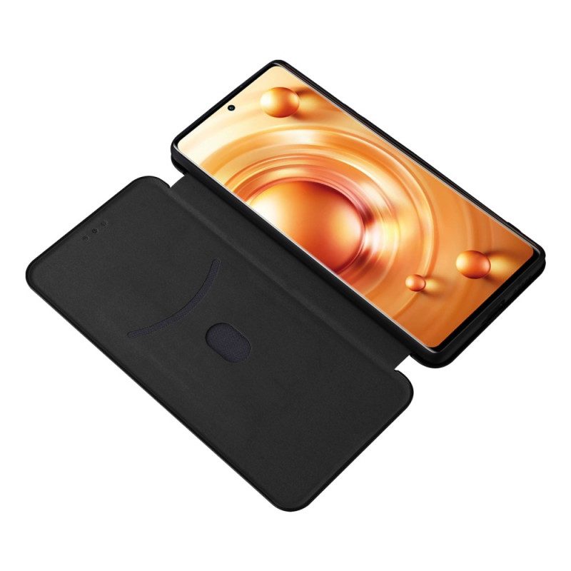 Folio Cover Vivo X80 Pro Custodia in pelle Fibra Di Carbonio Colorata